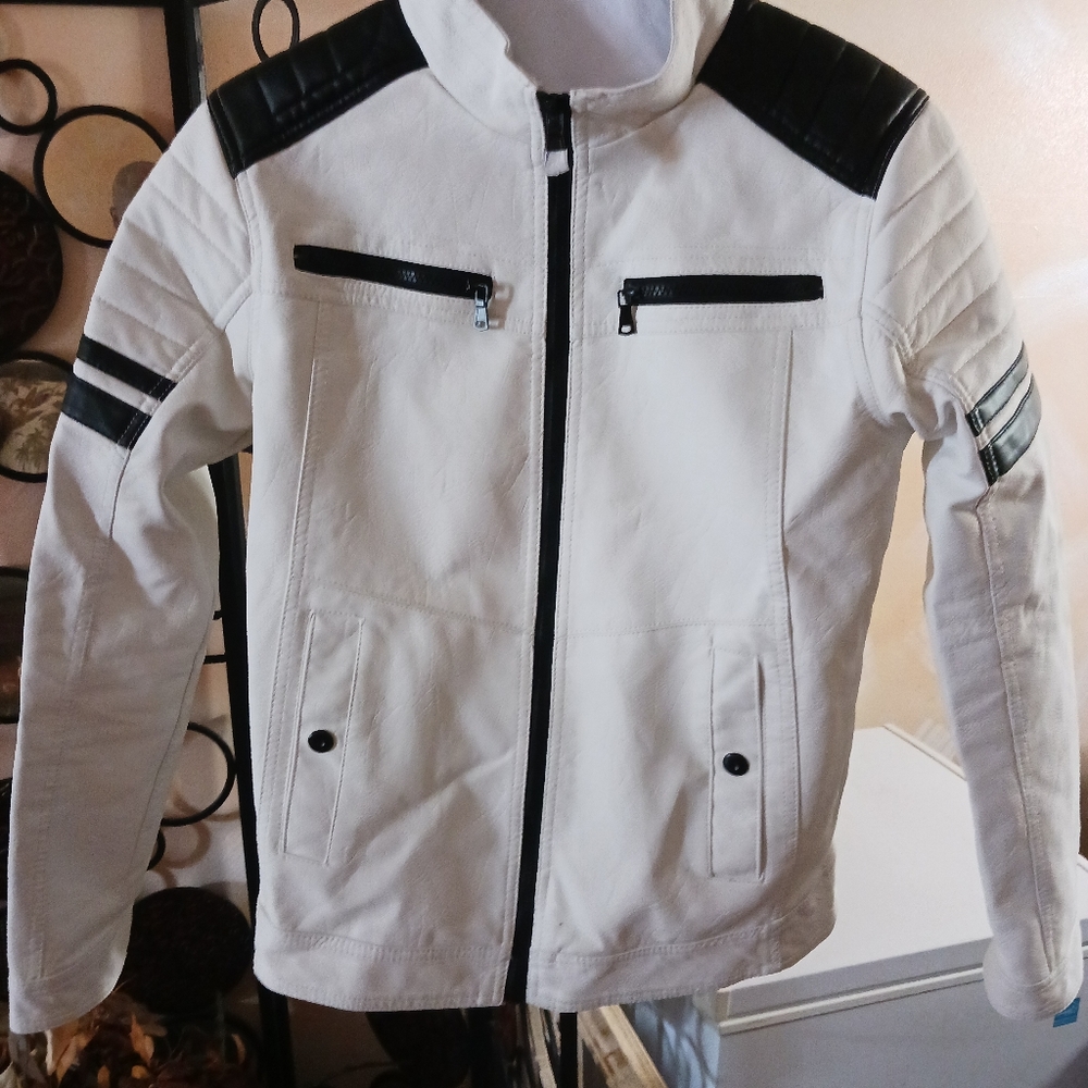 Hard Edge Men’s Jacket Faux Leather Motorcycle Ful